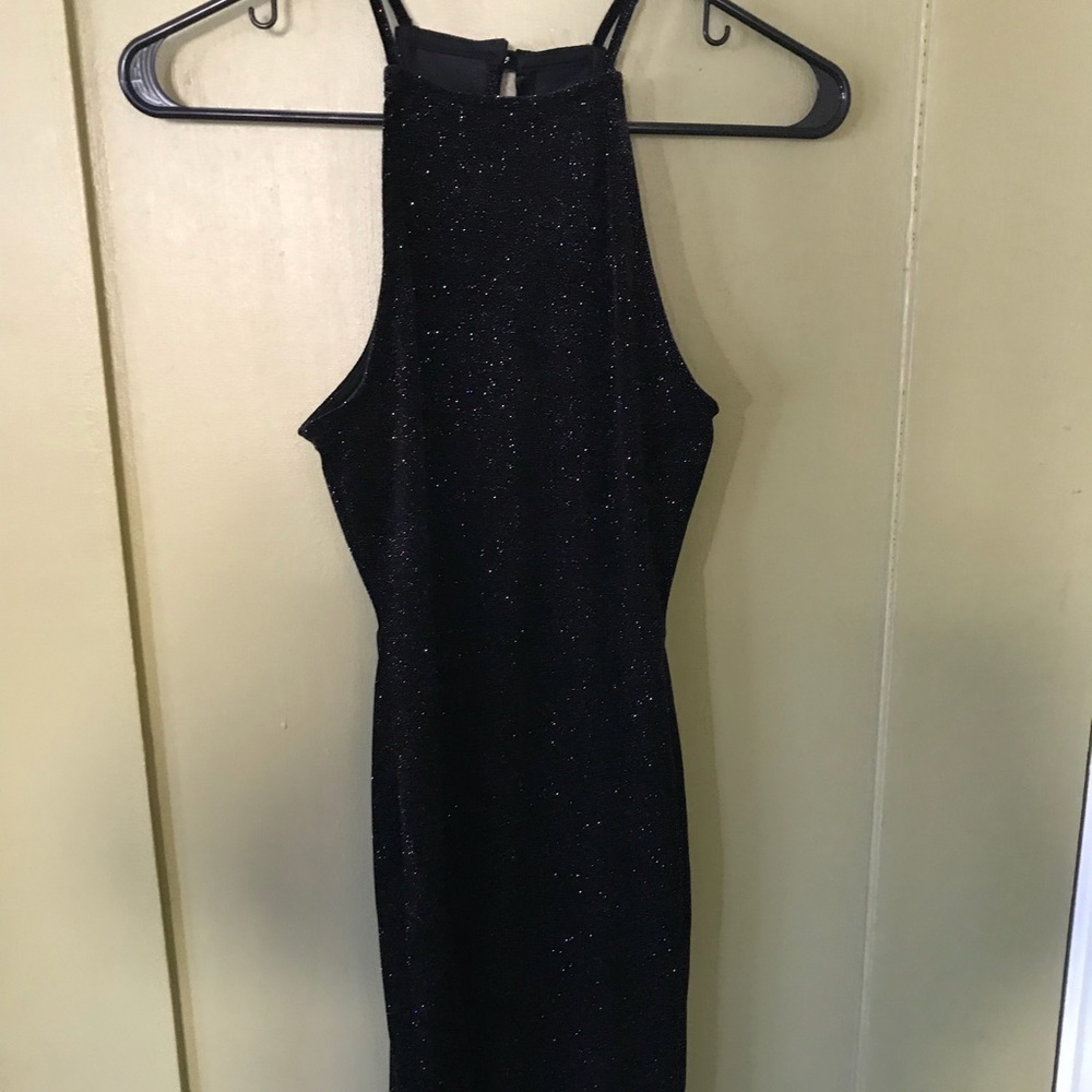 Midi black glitter dress